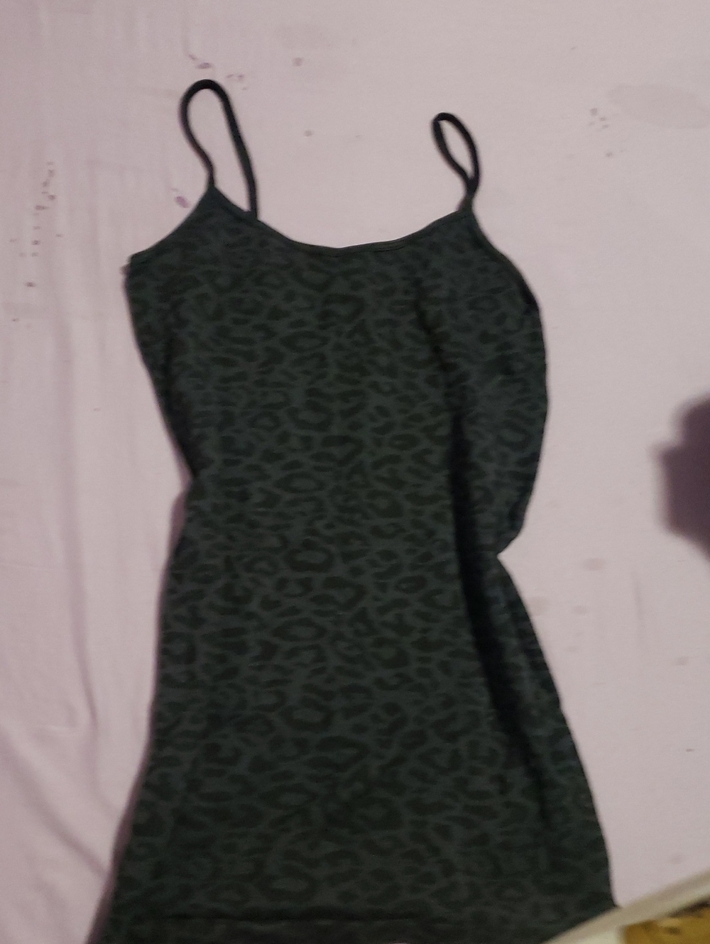 C&C California Dark Green Leopard Print Mini Slip Dress